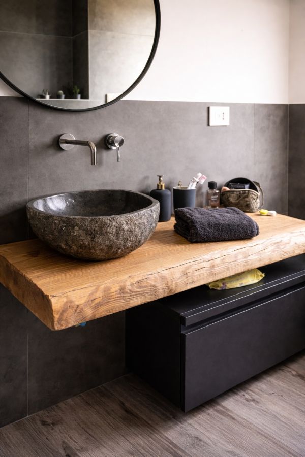 Blat baie lemn masiv 110x60 cm | blat 8 cm