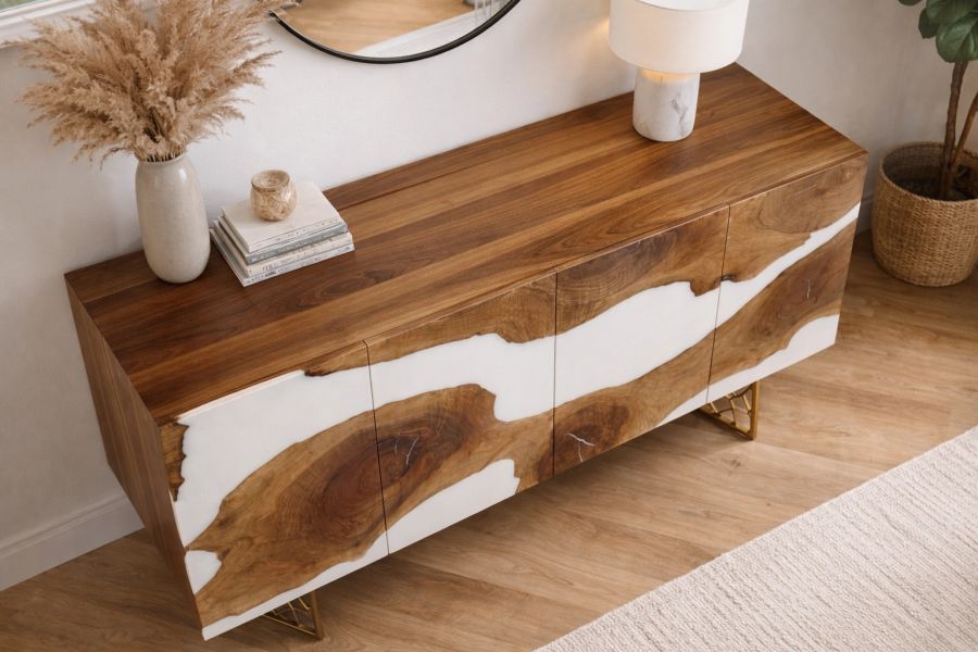 Mobilier din lemn masiv cu rășină epoxidica - design premium